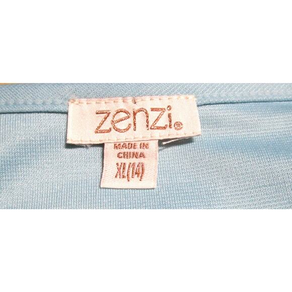 Zenzi Girls Unicorn Sequin Dress XL (14) Light Blue Tulle Skirt Rainbow Detail - Picture 4 of 6